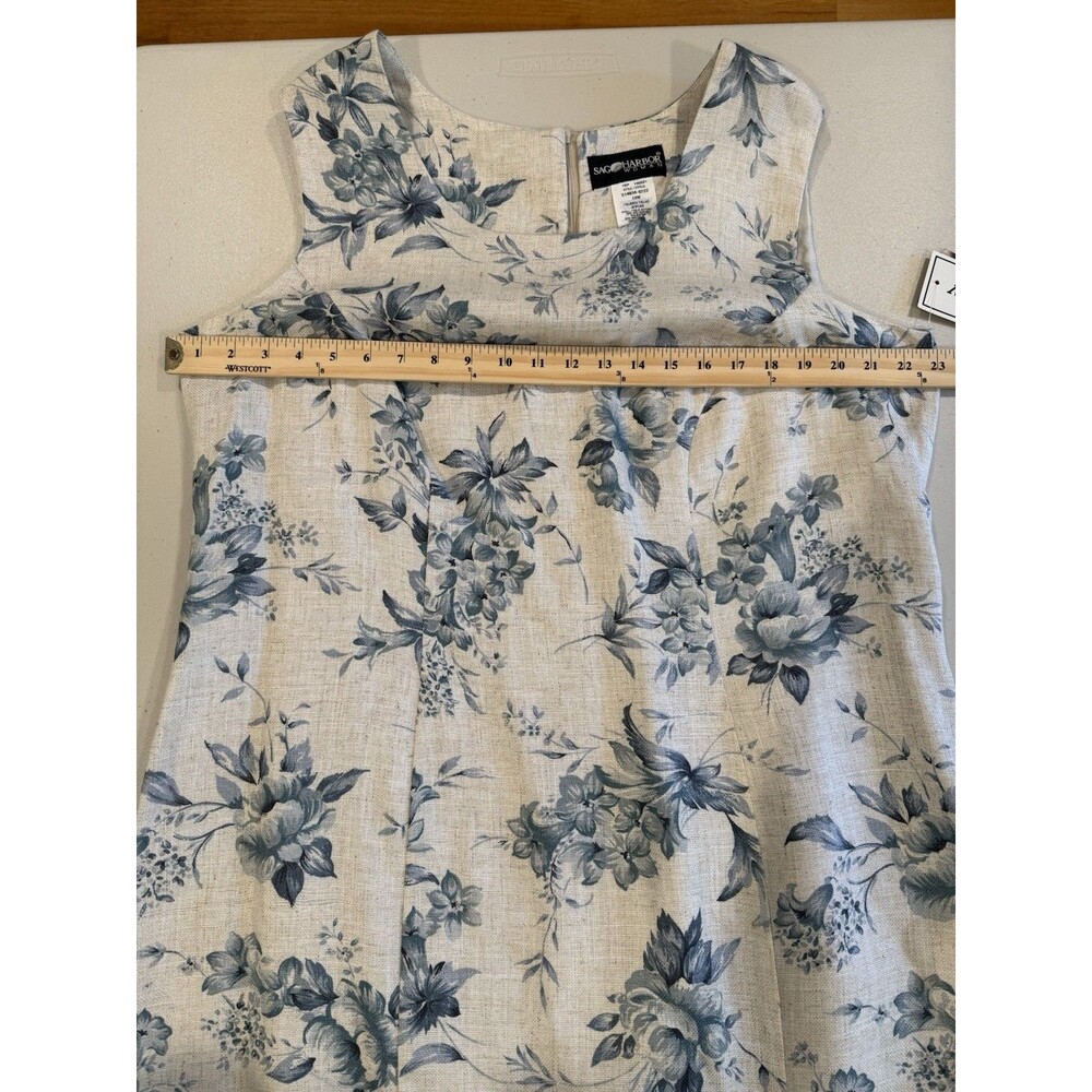 NEW Vintage Sag Harbor Dress Womens 18W Floral Lined Linen Blend Cottage Travel - Picture 4 of 5